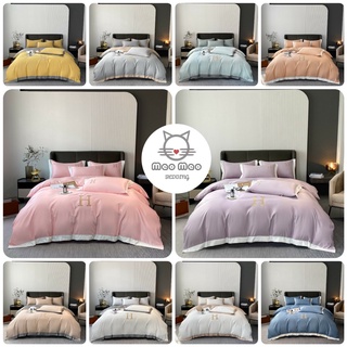 Bộ Chăn Ga Gối Phi Lụa Chữ H Cao Cấp - Sét 4 Món