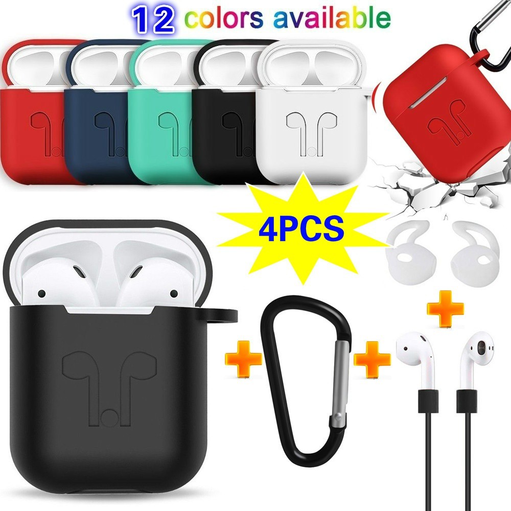 Vỏ Bảo Vệ Hộp Đựng Tai Nghe Apple Airpods Bằng Silicon Chống Bụi / Rò Rỉ