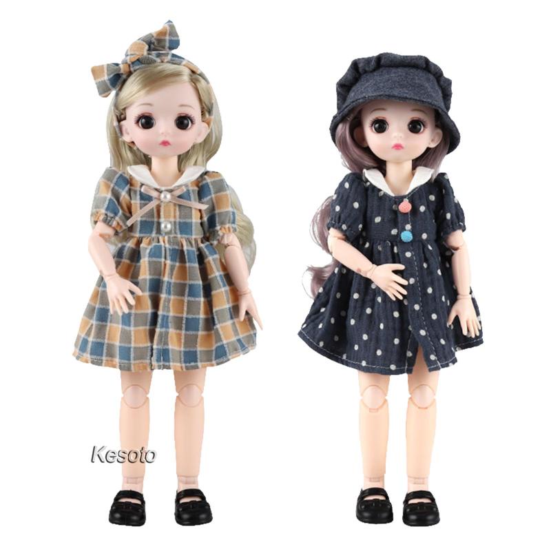 Adorable 30cm 1/6 Posable BJD Doll Girl Doll for Kids Toy with Dress Shoes