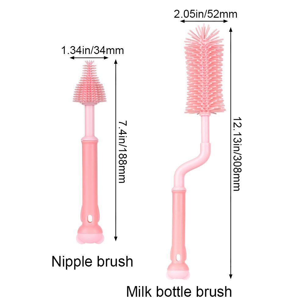 SUSANS Bàn Chải Silicone Cán Dài Xoay 360 Độ Tiện Dụng° Cọ Vệ Sinh Bình Sữa Em Bé Có Thể Xoay Được Tiện Dụng