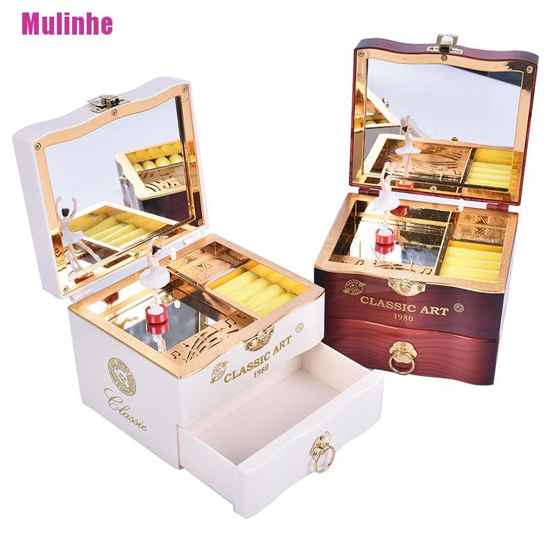 Hộp nhạc nhựa lên dây cót hình vũ công múa ba lê độc đáo cổ điển