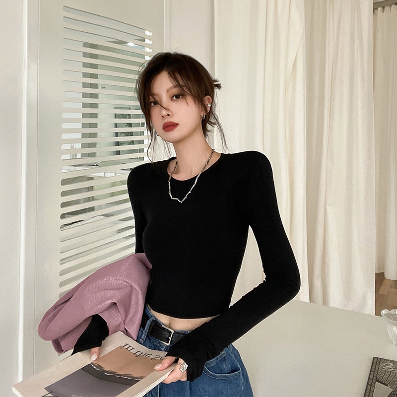 Áo thun cổ tròn dáng ôm nhiều màu sắc tuỳ chọn thời trang cho nữ