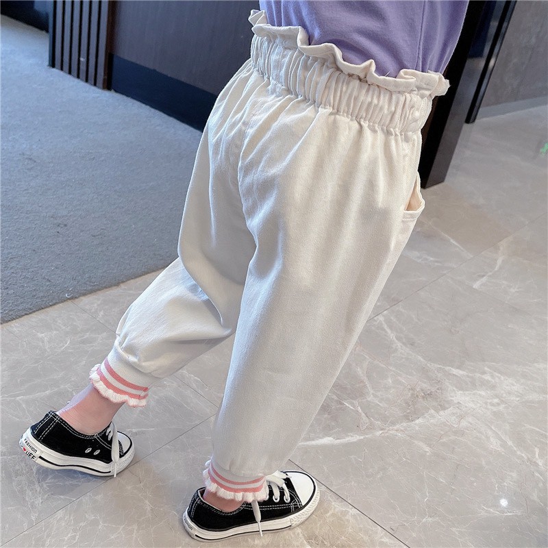 QG01 - Quần bò bé gái, quần bò trắng, kiểu ống cách điệu cực xinh cho bé gài từ 1-5 tuổi - richkids123