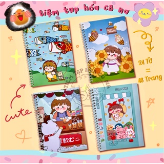 Sổ chiết và lưu trữ sticker size A5 48 trang -  Sổ lò xo dễ thương - Sổ lưu trữ hình dán washi - tiemtaphoacona