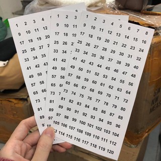 Miếng dán số thứ tự Hai Màu ( Trắng - 7 Màu )