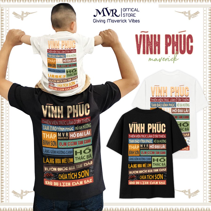 Áo thun Vĩnh Phúc phông cotton Unisex áo tự hào quê hương tỉnh thành ao căp gia đình du lịch fact UNDER MVR BB4125