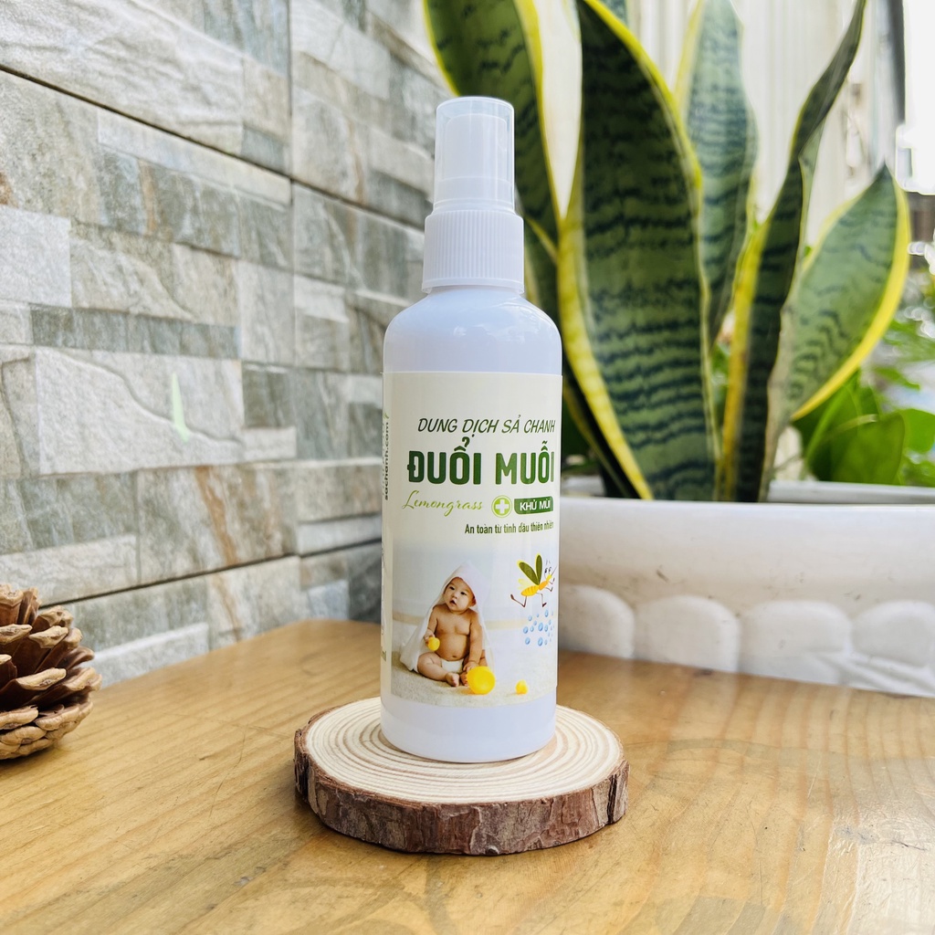 Dung dịch xịt đuổi muỗi Sả Chanh 100ml Tinhdausachanh.com  dung dịch đa năng khử mùi xua côn trùng an toàn cho bé