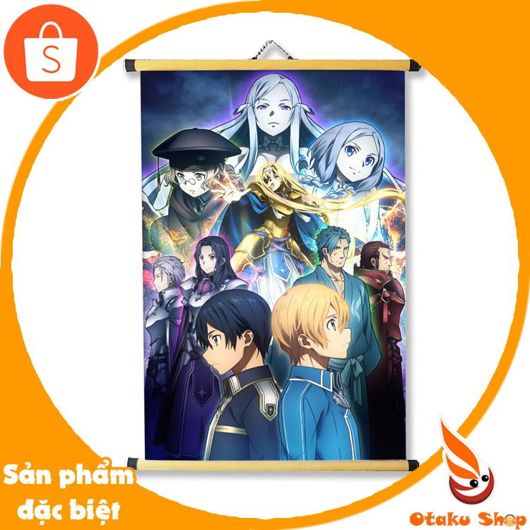 Tranh Treo vải A2 trang trí phòng in hình Anime Sword Art Online - Otakushop