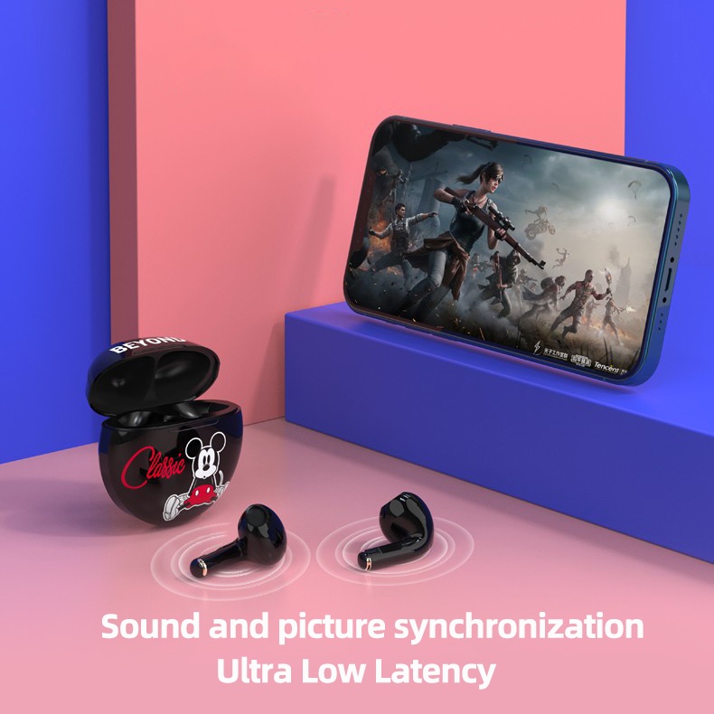 Tai nghe Bluetooth không dây DISNEY LK-02 nhét tai âm thanh nổi HD không thấm nước giảm tiếng ồn kèm mic - pin siêu dài