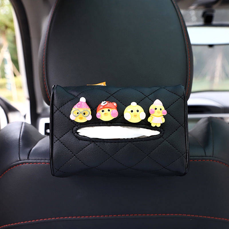 Car Interior Decoration Decorative Cartoon Hanging Tissue Box Car Sunshade Armrest Box Chair Back Tissue Dispenser Internet Celebrity Paper Extraction Box RjbU