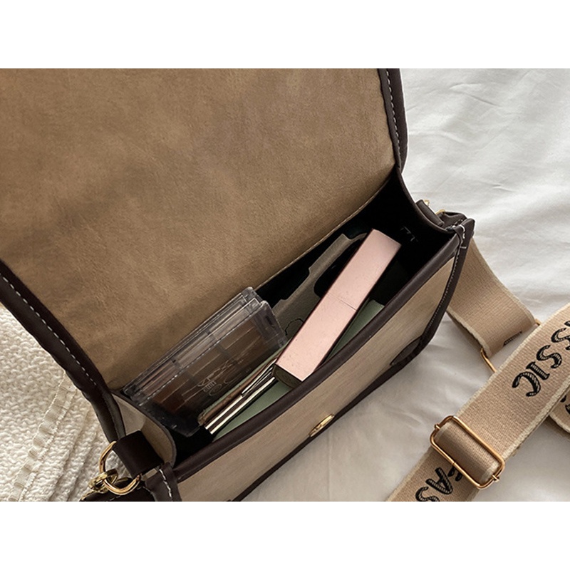 Túi đeo chéo da PU màu sắc tương phản phong cách phương Tây