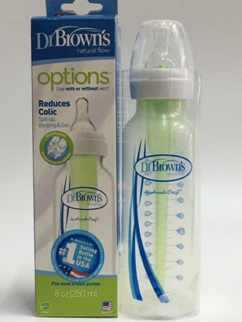 Bình Sữa DrBRown’s Chống sặc 120M Và 250ml Cổ Hẹp Xanh Dương Và Xanh Lá