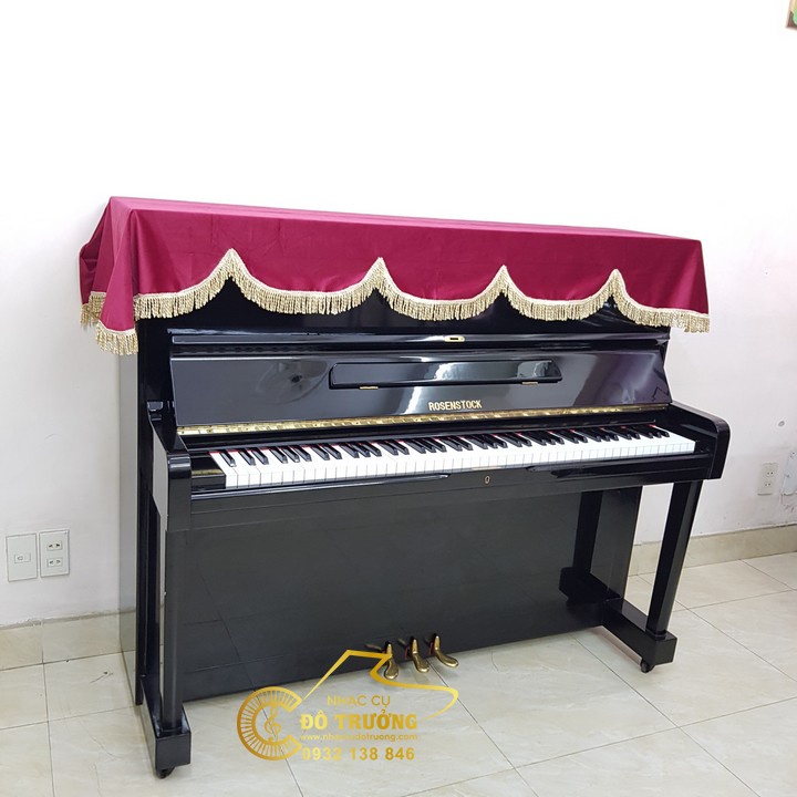 Khăn phủ đàn Piano cơ nhung đỏ chất vải dày mềm mịn