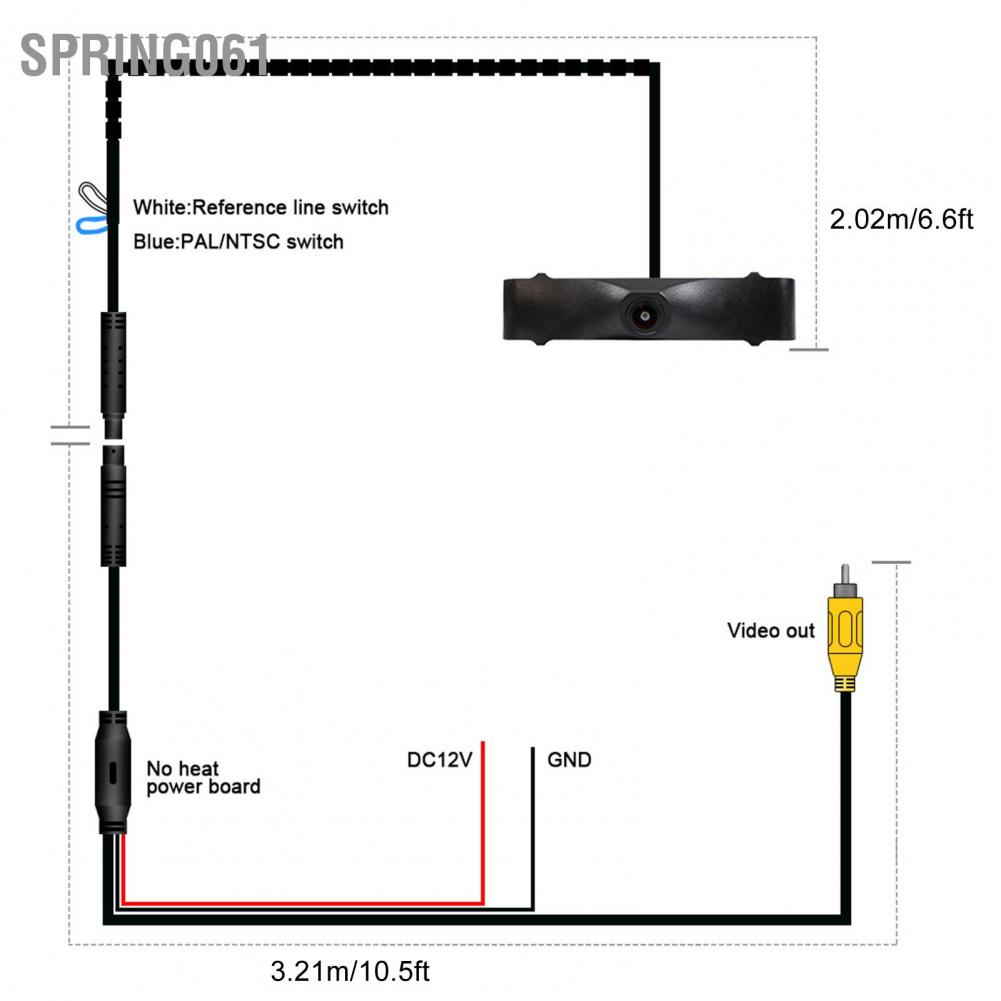 Spring061 CCD Front View Camera Logo Embedded Driving Recording IP68 Waterproof Fit for A6L 2016