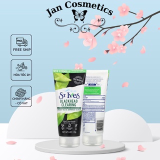 [NEW] Sữa Rửa Mặt Tẩy Da Chết Sạch Mụn Đầu Đen ST.IVES Blackhead Clearing Green Tea & Bamboo Scrub 170g