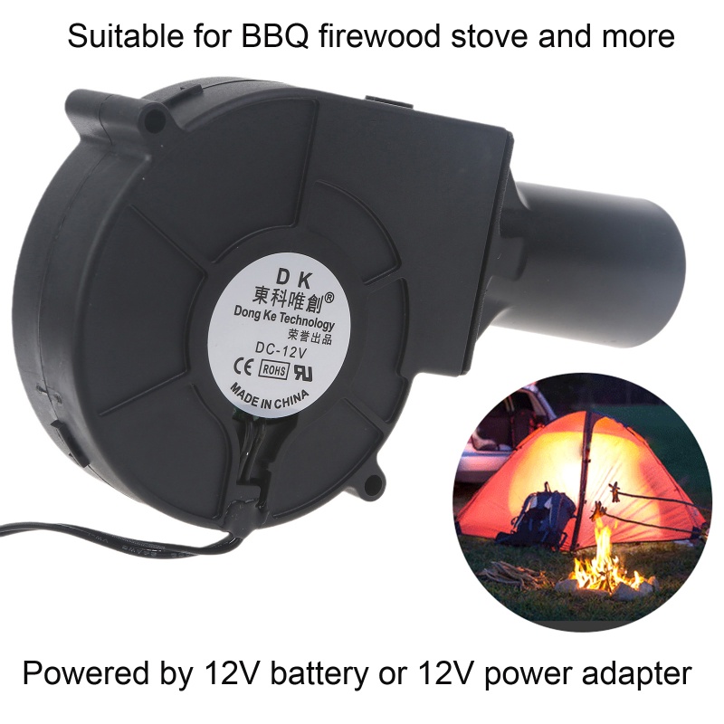 Quạt Thổi Khí AC 12V 2A Dây Cáp 26cm Tiện Dụng Cho Tiệc Nướng Bbq / Cắm Trại