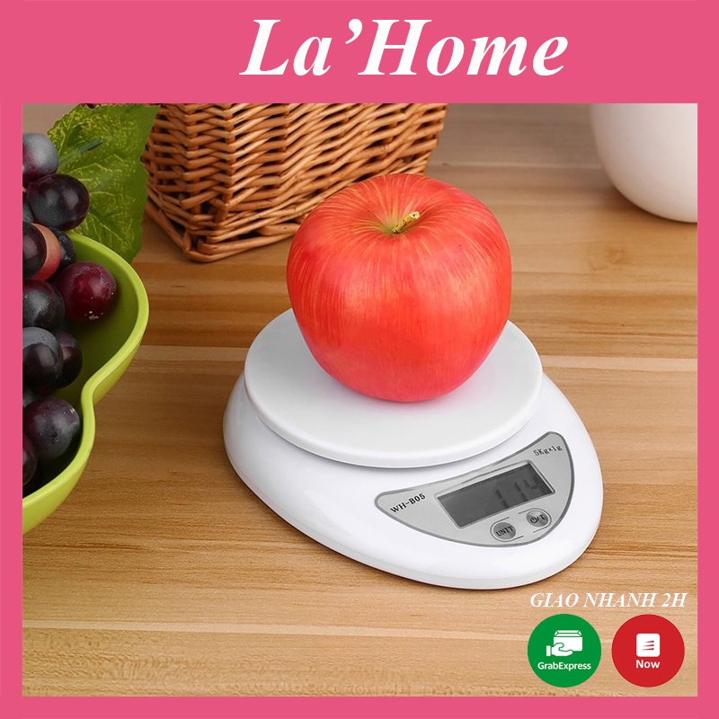 Cân tiểu ly điện tử nhà bếp La'Home WH-B05 1g - 5kg, Cân tiểu ly làm bánh độ chính xác cao kèm 2 viên pin AAA