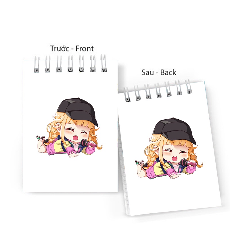 Sổ tay in hình KHỔNG MINH THÍCH ĐI QUẨY lò xo 6x10 ghi chú tiện lợi học tập xinh xắn anime chibi