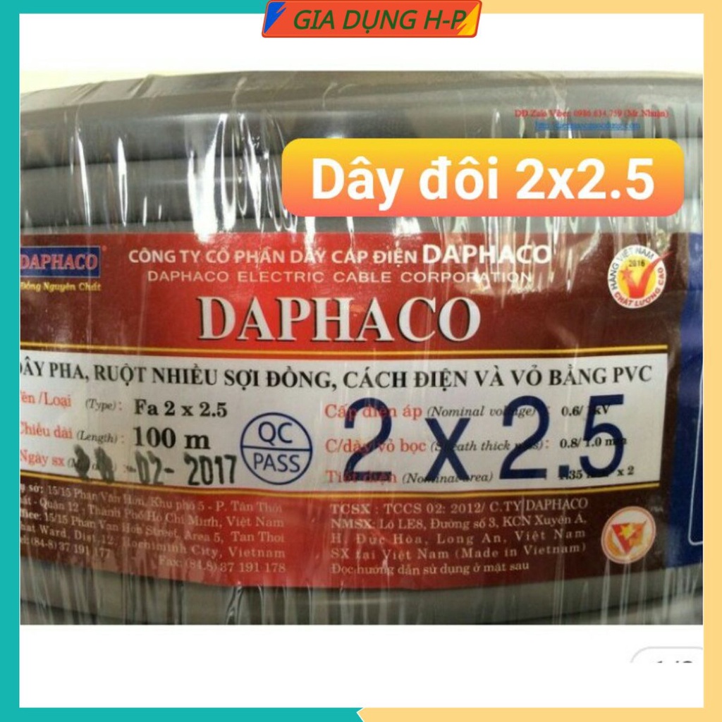 DÂY ĐIỆN XÁM BỌC 2 LỚP ĐỒNG 100% - Bán lẻ theo mét.