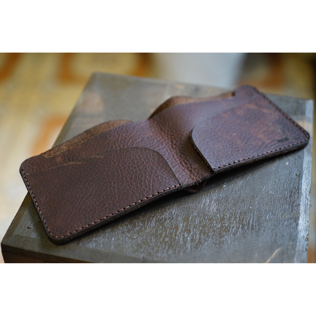 Ví nam da bò RAM Leather Nâu Mận RAM Leather Simple