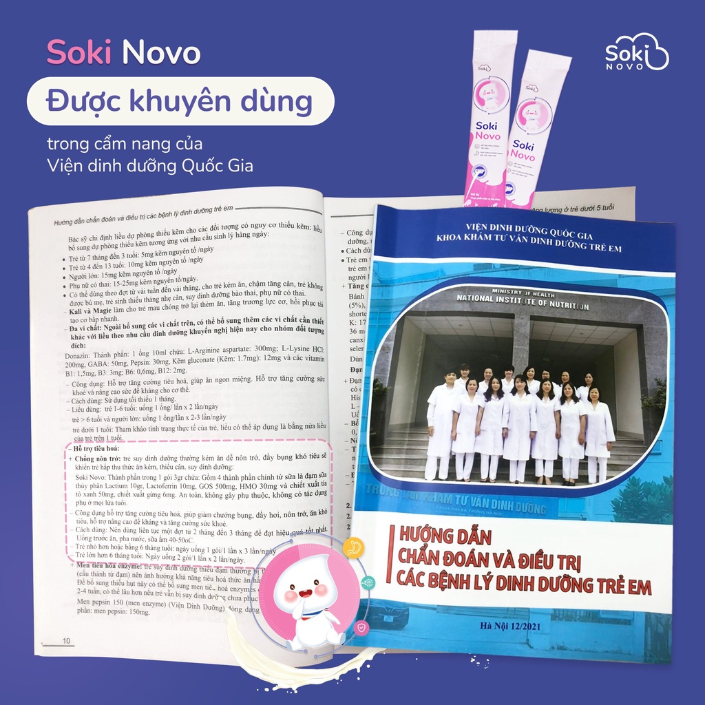 Sữa SOKI NOVO Khắc Phục Nôn Trớ, Đầy Hơi, Rối Loạn Tiêu Hóa Cho Trẻ Hộp 18 Gói
