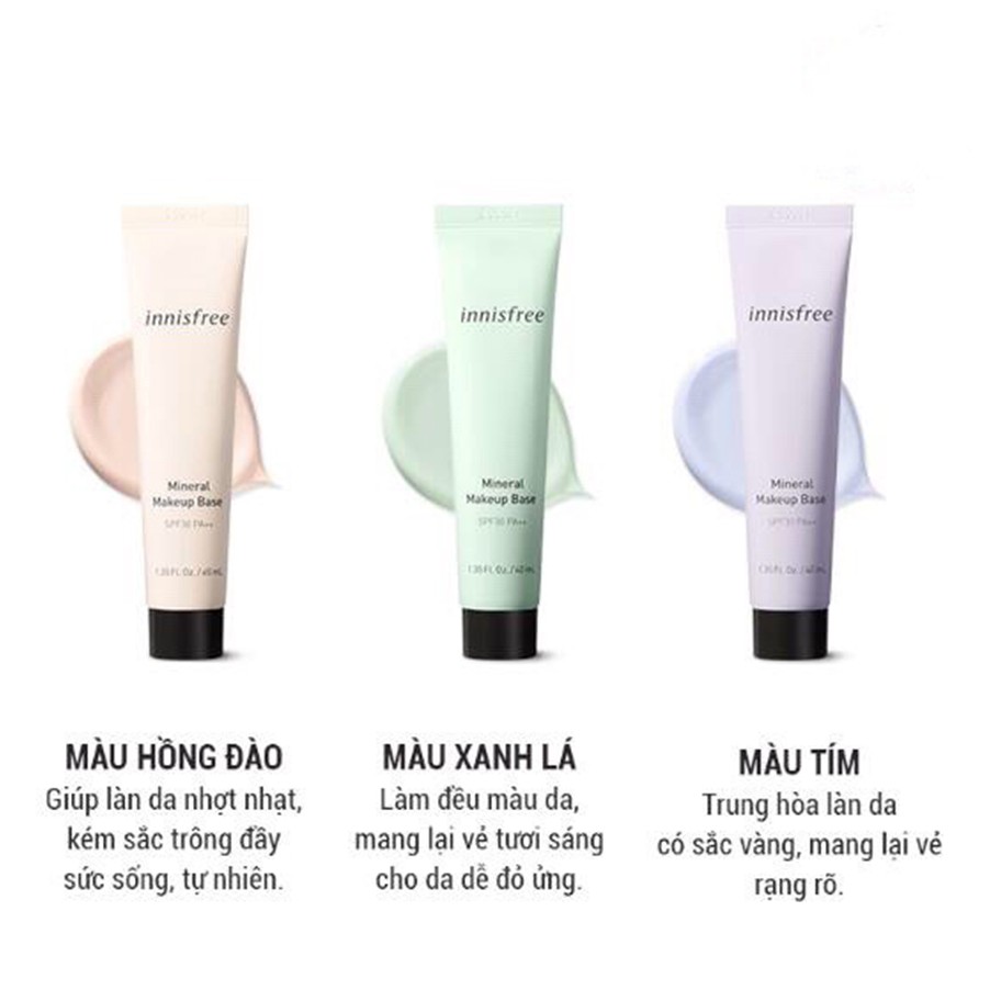 Kem Lót Trang Điểm Kiềm Dầu Innisfree Mineral Makeup Base SPF30 PA++ 40ml