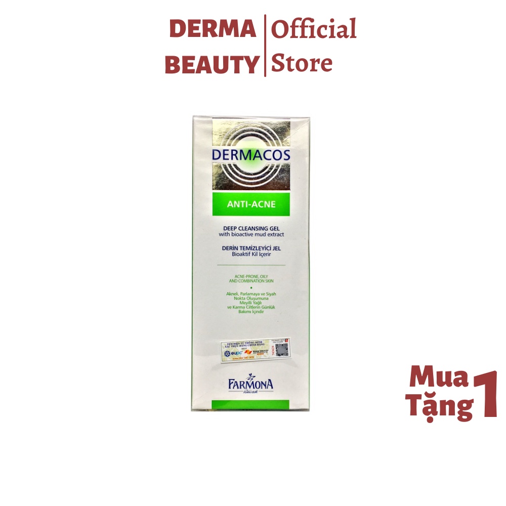 Sữa rửa mặt cho da mụn Dermacos Anti Acne Deep Cleansing Gel 150ml - Sạch sâu,ngừa mụn