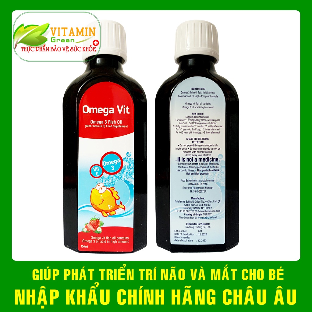 OMEGA VIT bổ sung Omega 3 DHA cho bé giúp phát triển trí não, mắt và hệ thần kinh | Nhập khẩu chính hãng Châu Âu