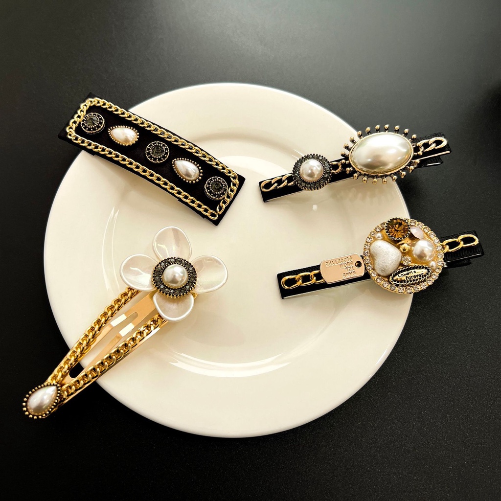 Kẹp Tóc Đính Ngọc Trai Sang Trọng Phong Cách Hàn Quốc