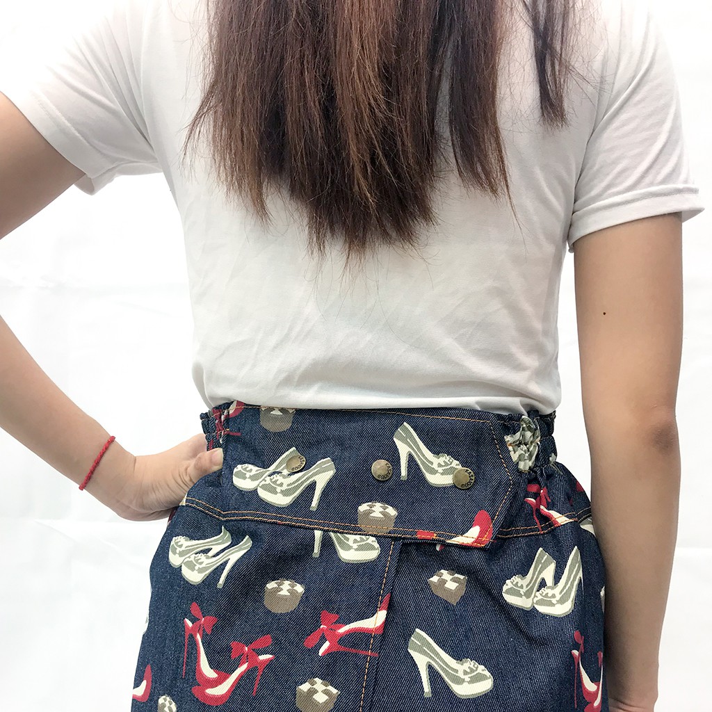 váy chống nắng freeSize jean hoa văn xẻ trước cố định bằng khuy VJXT0048 | BigBuy360 - bigbuy360.vn
