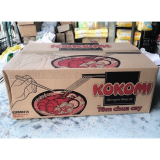 Thùng 100 Gói Mì Tôm Chua Cay Kokomi 65g/gói