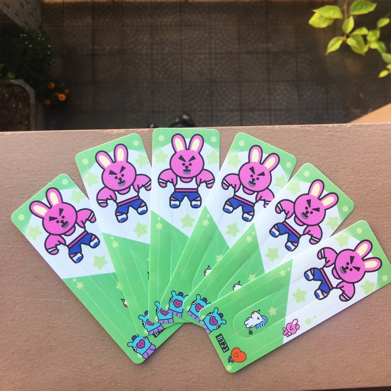 Set 6 bookmark đánh dấu trang BT21 Cooky