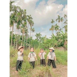 BỘ BÀ BA LỤA SATIN CHO BÉ TRAI VÀ GÁI