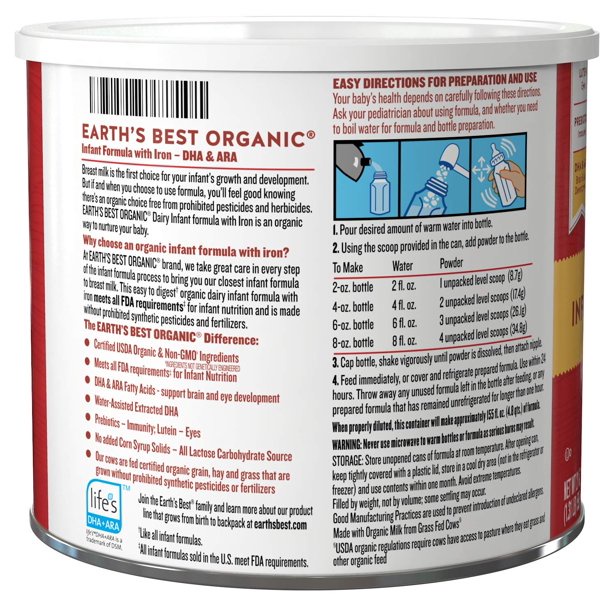 Sữa Bột Earth’s Best Organic Dairy 595g