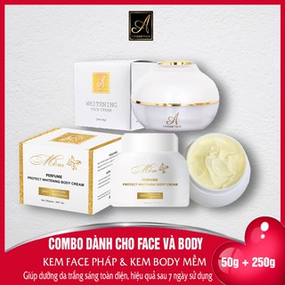 Combo Kem Body Mềm + Kem Face Pháp, Kem Dưỡng Trắng Da Hoàn Hảo