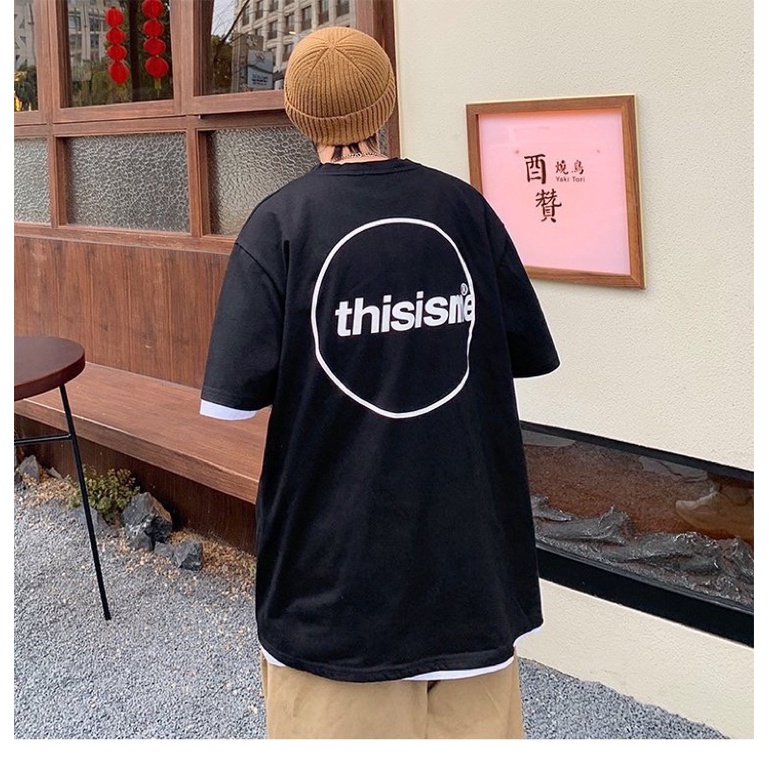 Áo thun phông nam nữ PINK tay lỡ form rộng THISISME Unisex