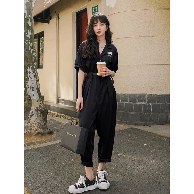 Jumpsuits áo liền quần HB thiết kế cổ vest năng động cá tính S071
