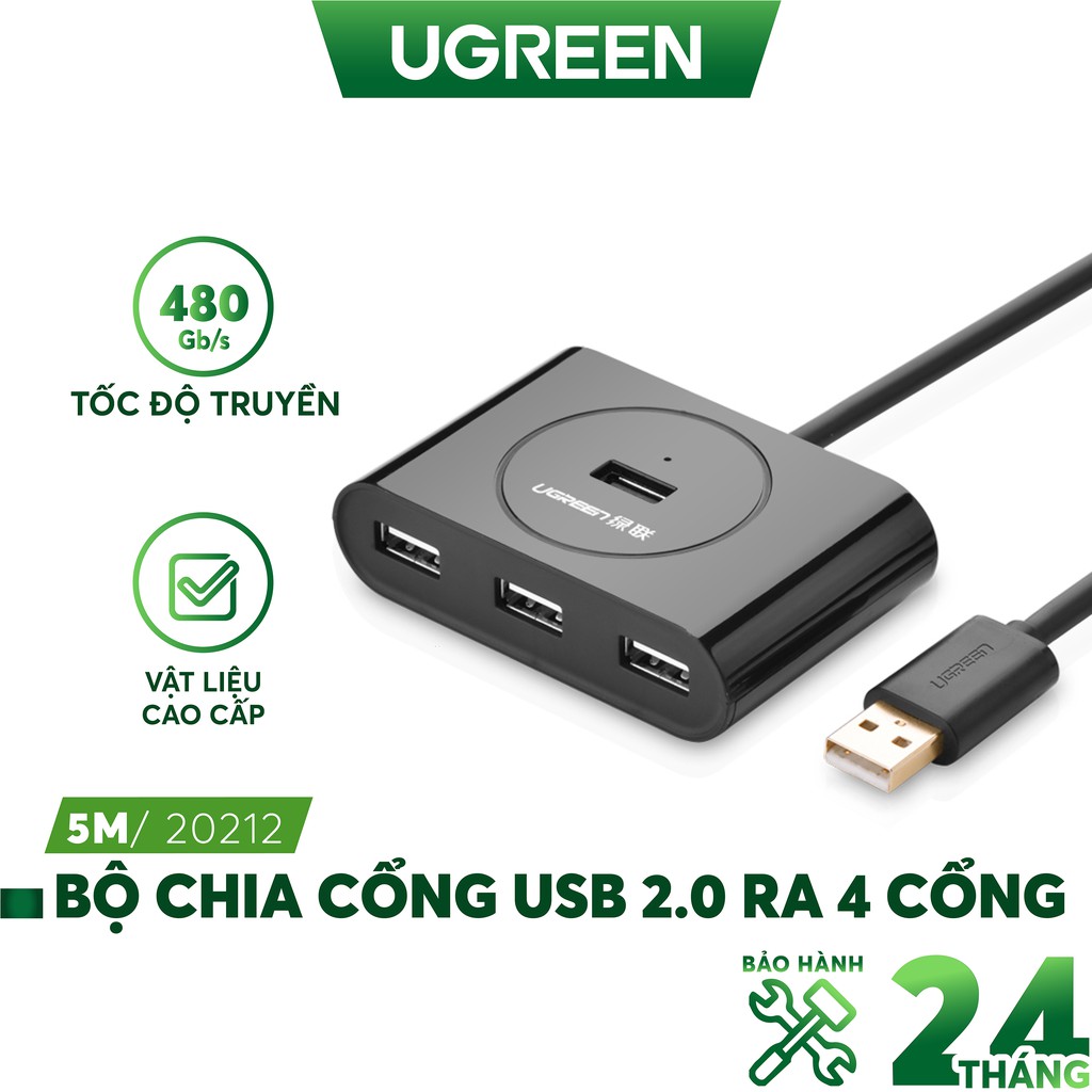 Bộ chia cổng USB 2.0 ra 4 cổng UGREEN CR119