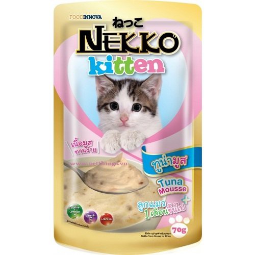 Thức ăn cho mèo con-Nekko Kitten Jelly Gói 70gr đủ mùi vị