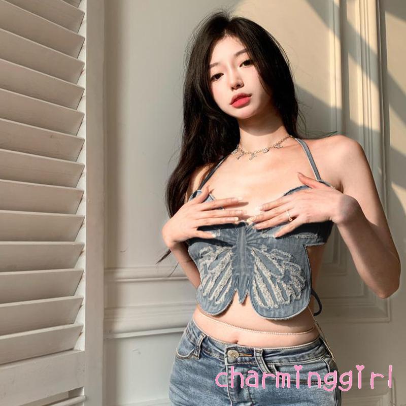 Áo Croptop Sát Nách Hở Lưng Thời Trang Mùa Hè Cho Nữ