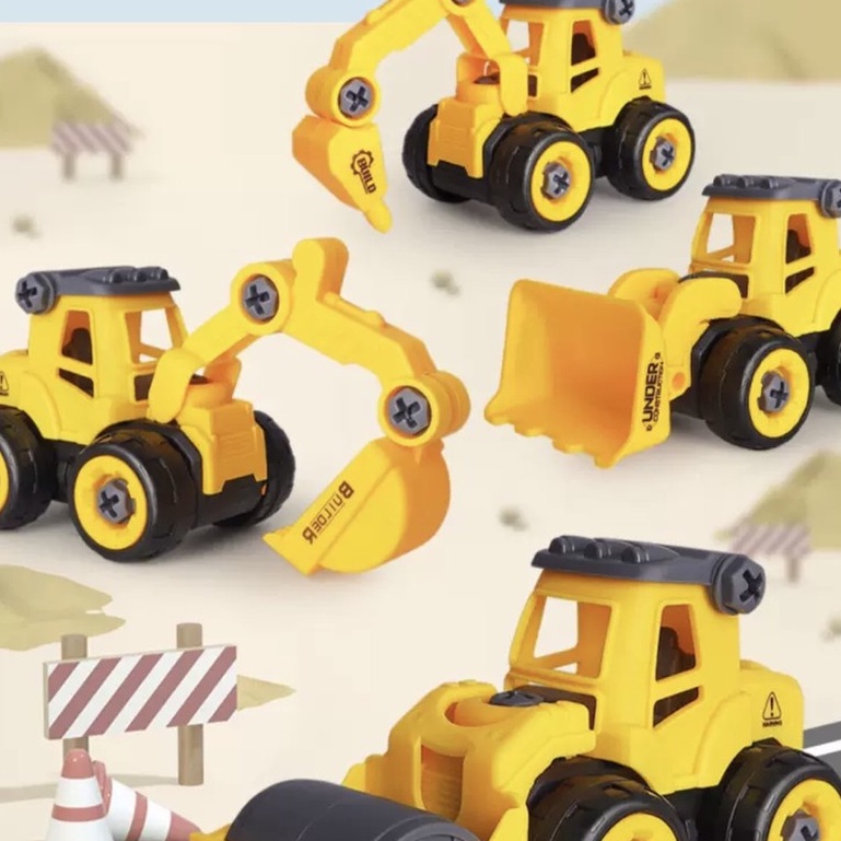 Đồ Chơi Ô Tô Lắp Ghép Xe Công Trường - Xe Đồ Chơi Mô Hình Công Trình Xây Dựng Cho Bé Sóc_toystore