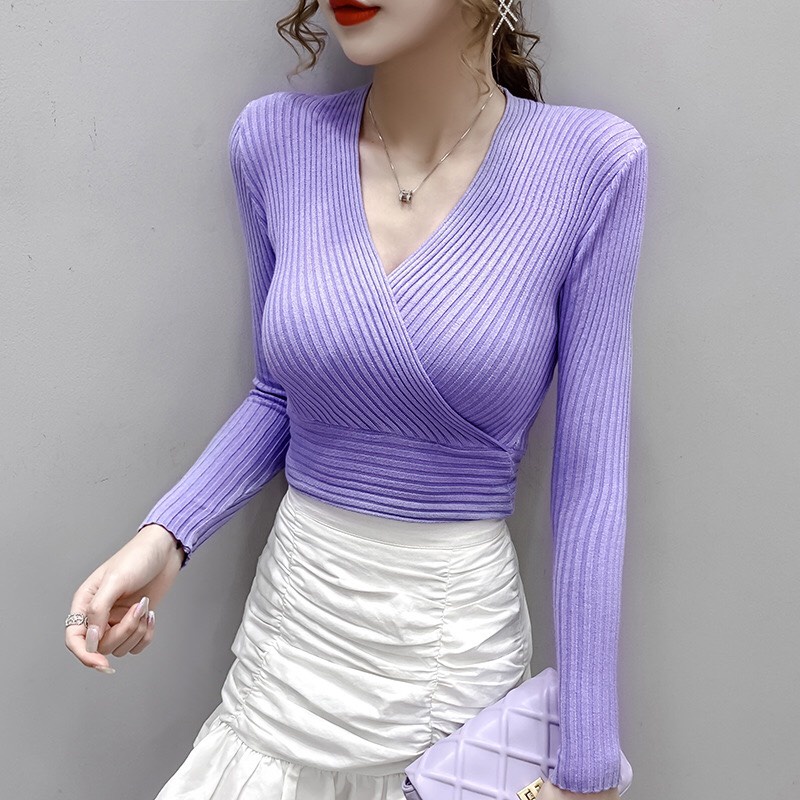 G32982 - Áo len nữ dài tay thu đông hàng nhập