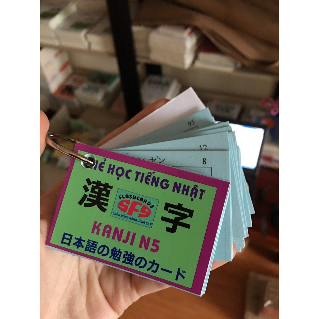 Flascards Kanji N5 - Thẻ học tiếng Nhật Kanji N5 có ép plastic chống nước