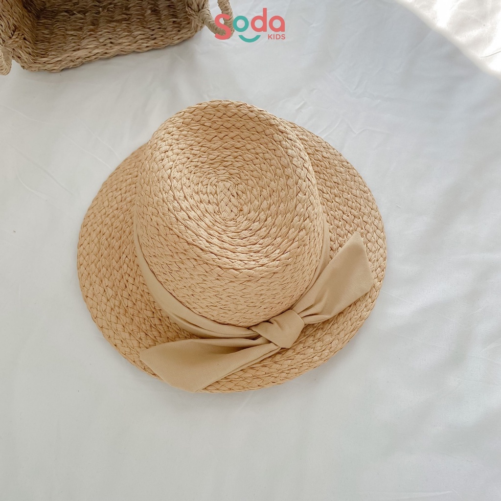 Mũ cói phớt buộc nơ 2 màu (Ảnh thật)