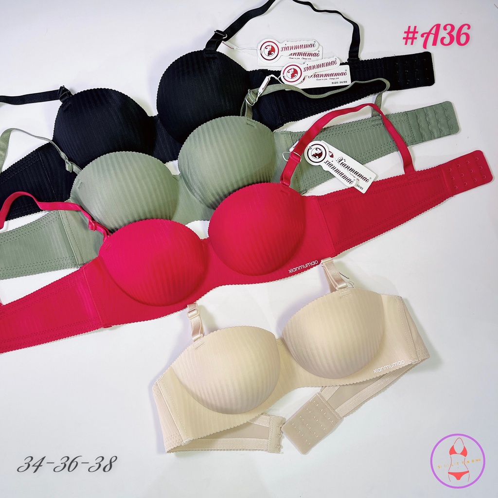 Áo cúp ngực đúc su không gọng mút dày nâng ngực A36