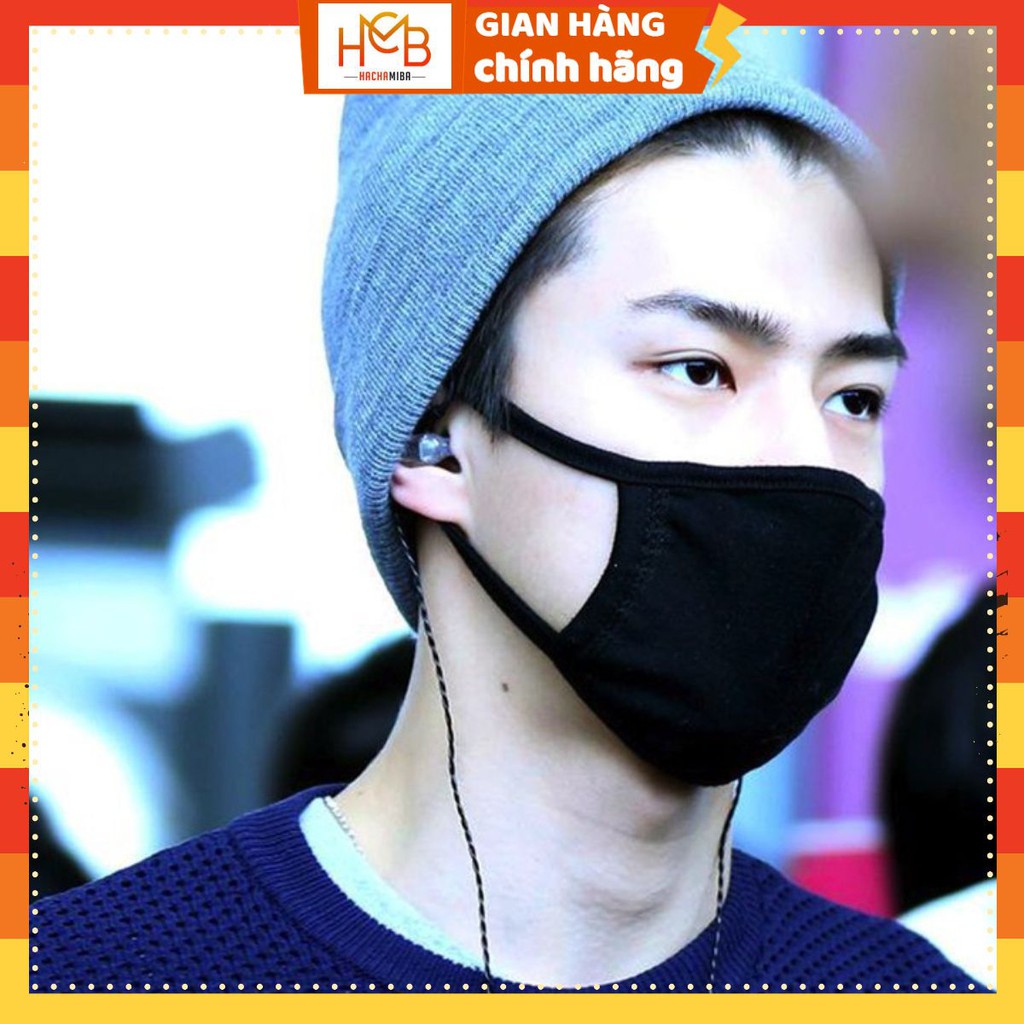 🔥 HÌNH THẬT - CHUYÊN SỈ LẺ HCM 🔥 Khẩu Trang Đen Trơn FX MASK Cao Cấp Cotton 4 Lớp