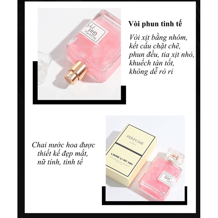 Combo 2 chai nước hoa nữ cao cấp chính hãng Girl Miss tạo cảm giác lôi cuốn tự nhiên, thơm lâu ngọt nhẹ 50ml CBPN006