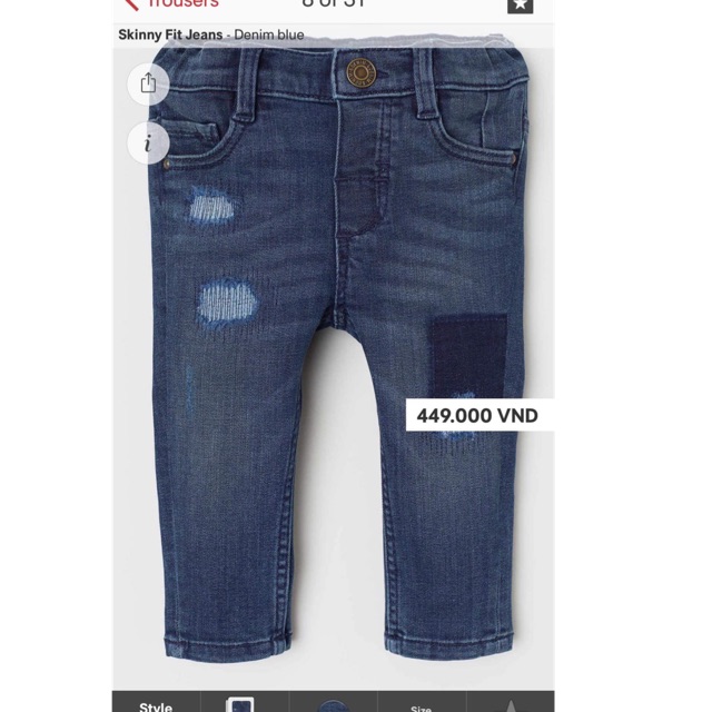 Quần jean rách kiểu cho bé authentic