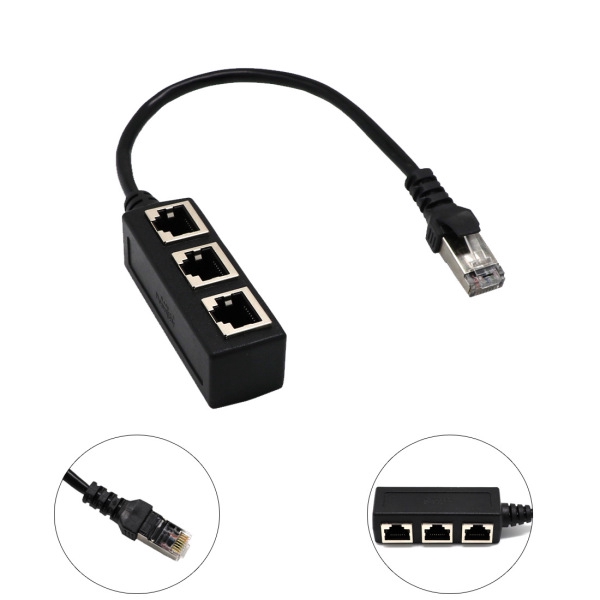 Bộ chuyển đổi mạng 1 đầu RJ45 sang 3 cổng RJ45