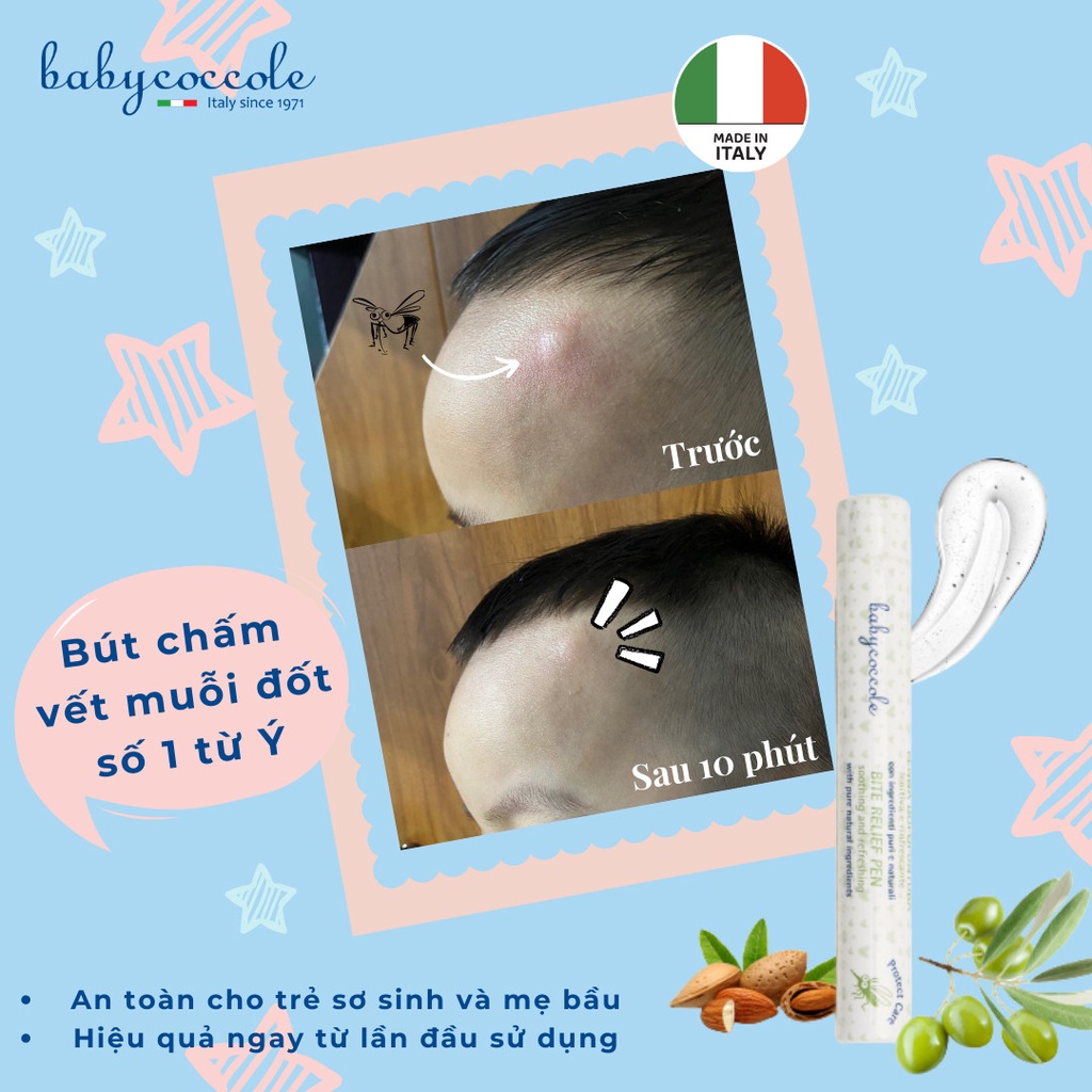 Bút chấm vết muỗi đốt chiết xuất hạnh nhân và dầu oliu Babycoccole 0M+